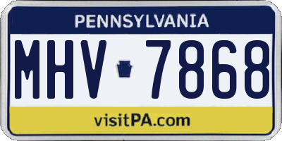 PA license plate MHV7868