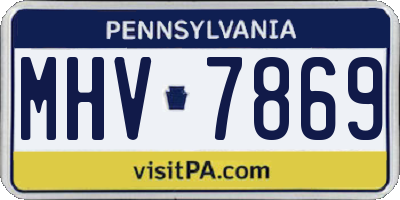 PA license plate MHV7869
