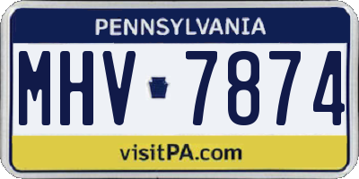 PA license plate MHV7874