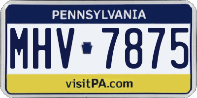 PA license plate MHV7875