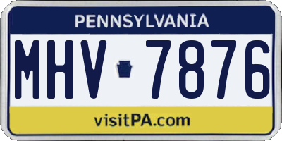 PA license plate MHV7876
