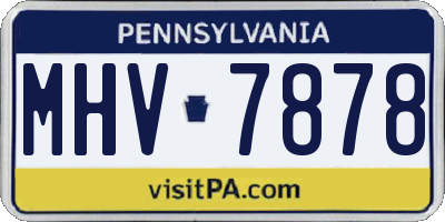 PA license plate MHV7878
