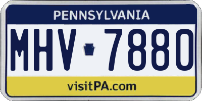 PA license plate MHV7880
