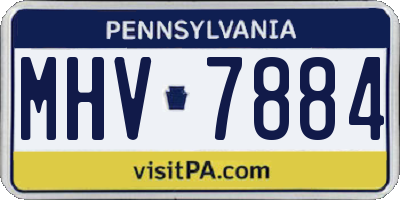 PA license plate MHV7884