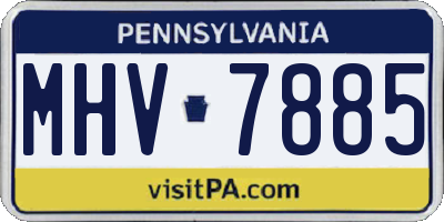 PA license plate MHV7885