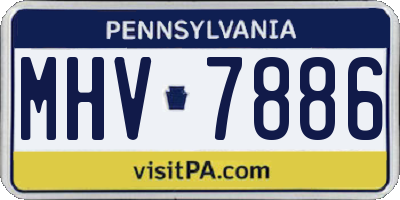 PA license plate MHV7886