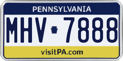 PA license plate MHV7888