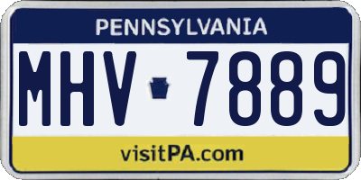 PA license plate MHV7889