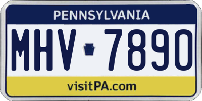 PA license plate MHV7890