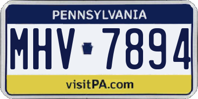 PA license plate MHV7894