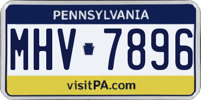PA license plate MHV7896