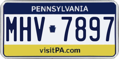 PA license plate MHV7897