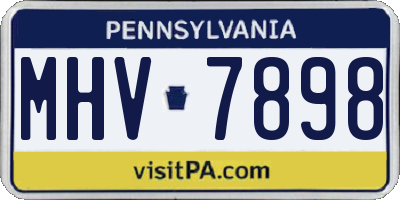 PA license plate MHV7898