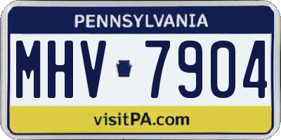 PA license plate MHV7904