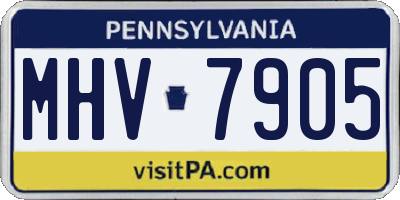 PA license plate MHV7905