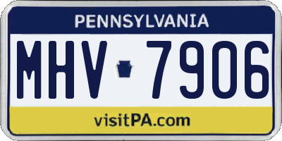 PA license plate MHV7906