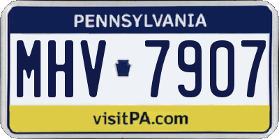 PA license plate MHV7907