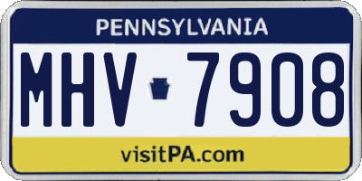 PA license plate MHV7908