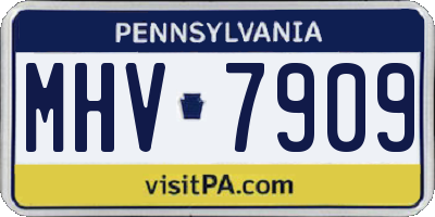 PA license plate MHV7909