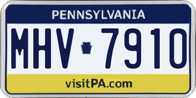PA license plate MHV7910