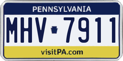 PA license plate MHV7911