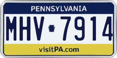 PA license plate MHV7914