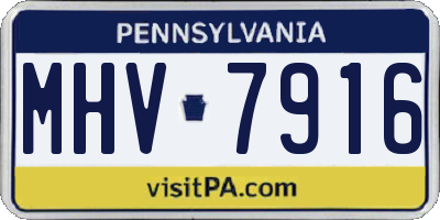 PA license plate MHV7916