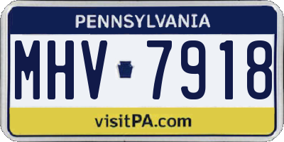 PA license plate MHV7918