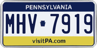 PA license plate MHV7919