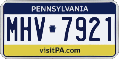 PA license plate MHV7921