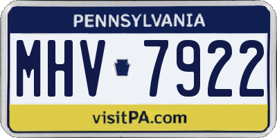 PA license plate MHV7922