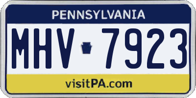 PA license plate MHV7923