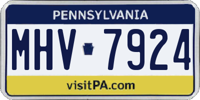 PA license plate MHV7924