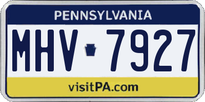 PA license plate MHV7927