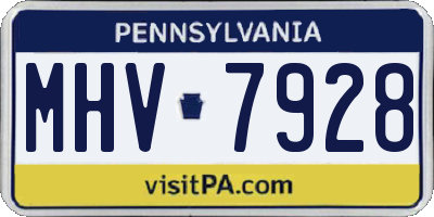 PA license plate MHV7928