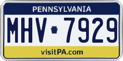 PA license plate MHV7929