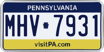 PA license plate MHV7931