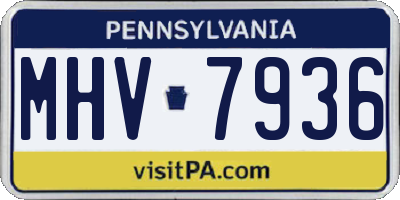 PA license plate MHV7936