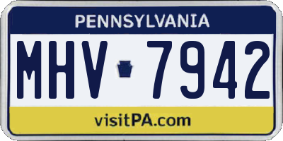 PA license plate MHV7942