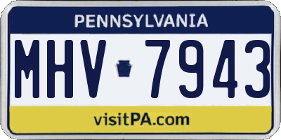 PA license plate MHV7943