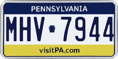 PA license plate MHV7944