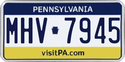 PA license plate MHV7945