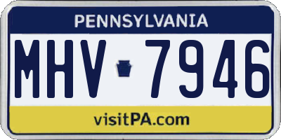 PA license plate MHV7946