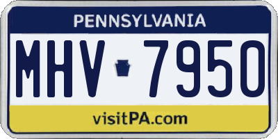 PA license plate MHV7950