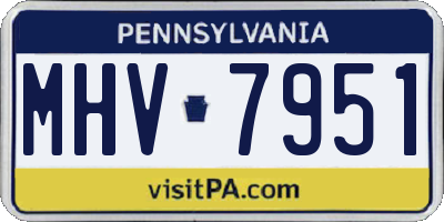 PA license plate MHV7951