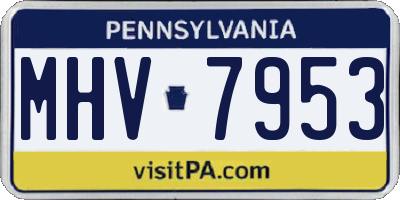 PA license plate MHV7953