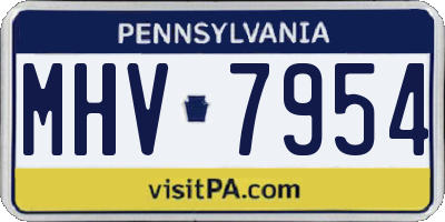 PA license plate MHV7954