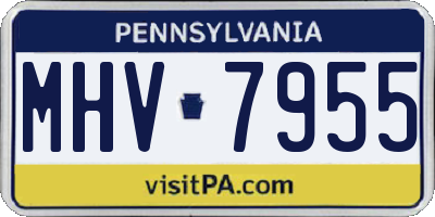 PA license plate MHV7955