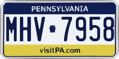 PA license plate MHV7958