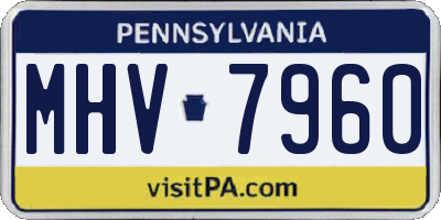 PA license plate MHV7960